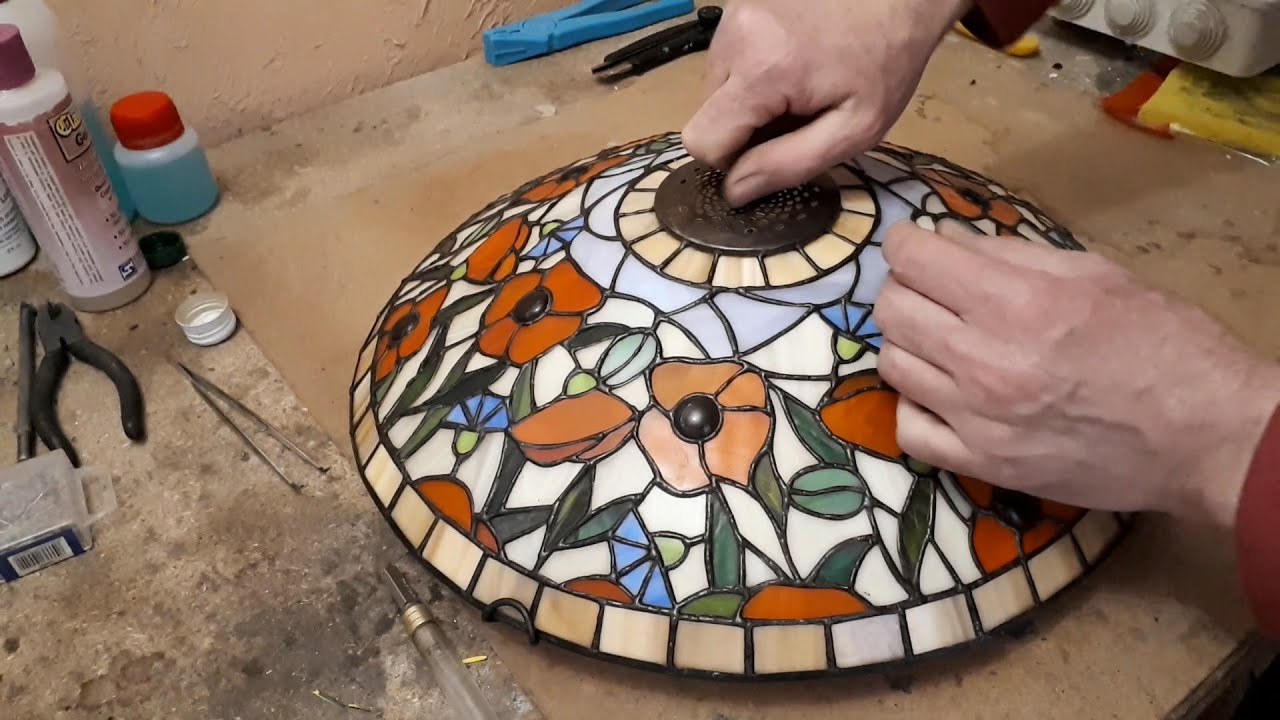 ЧАСТЬ 1. СВЕТИЛЬНИК В ТЕХНИКЕ ТИФФАНИ СВОИМИ РУКАМИ. DIY TIFFANY LAMP!