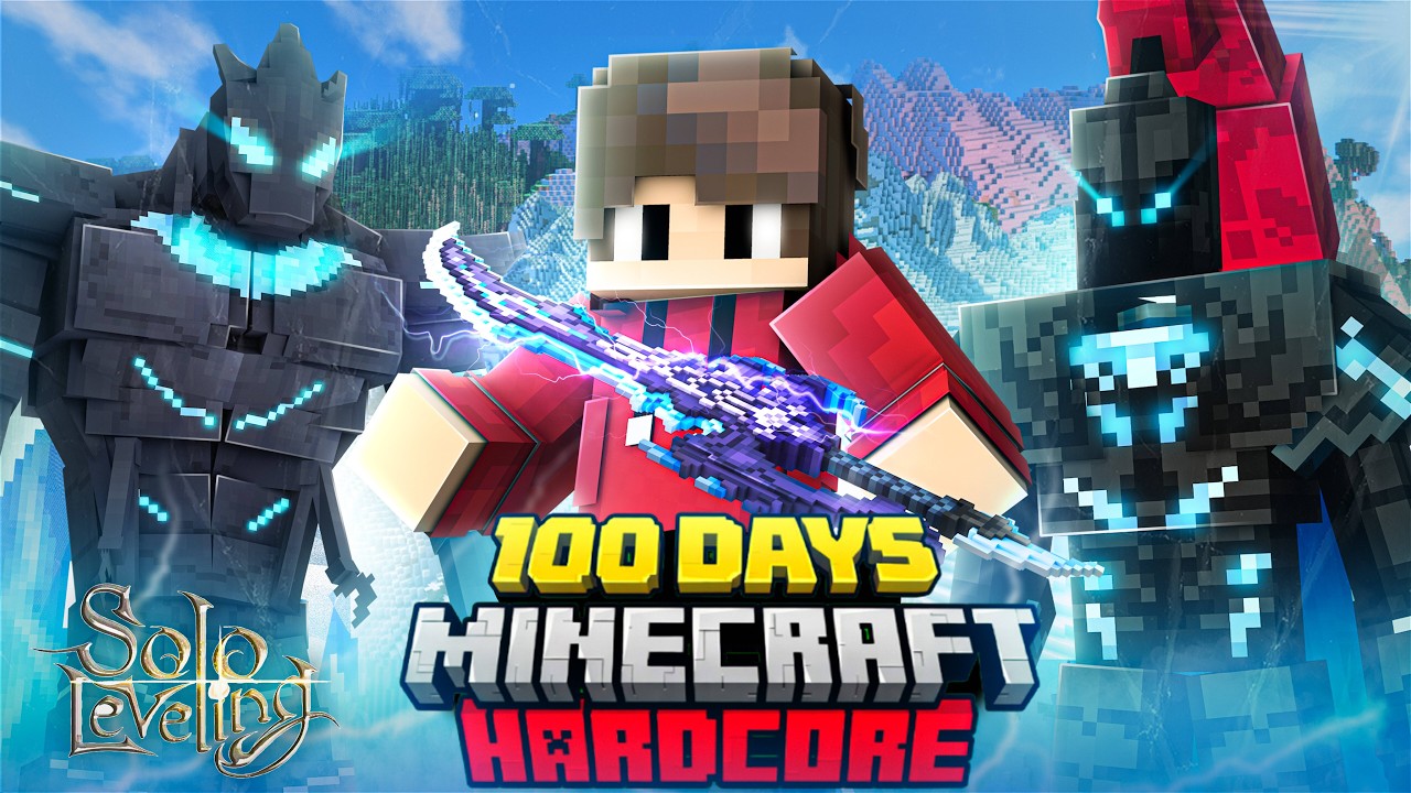 I Survived 100 Days as SUNG JINWO in Minecraft Solo Leveling