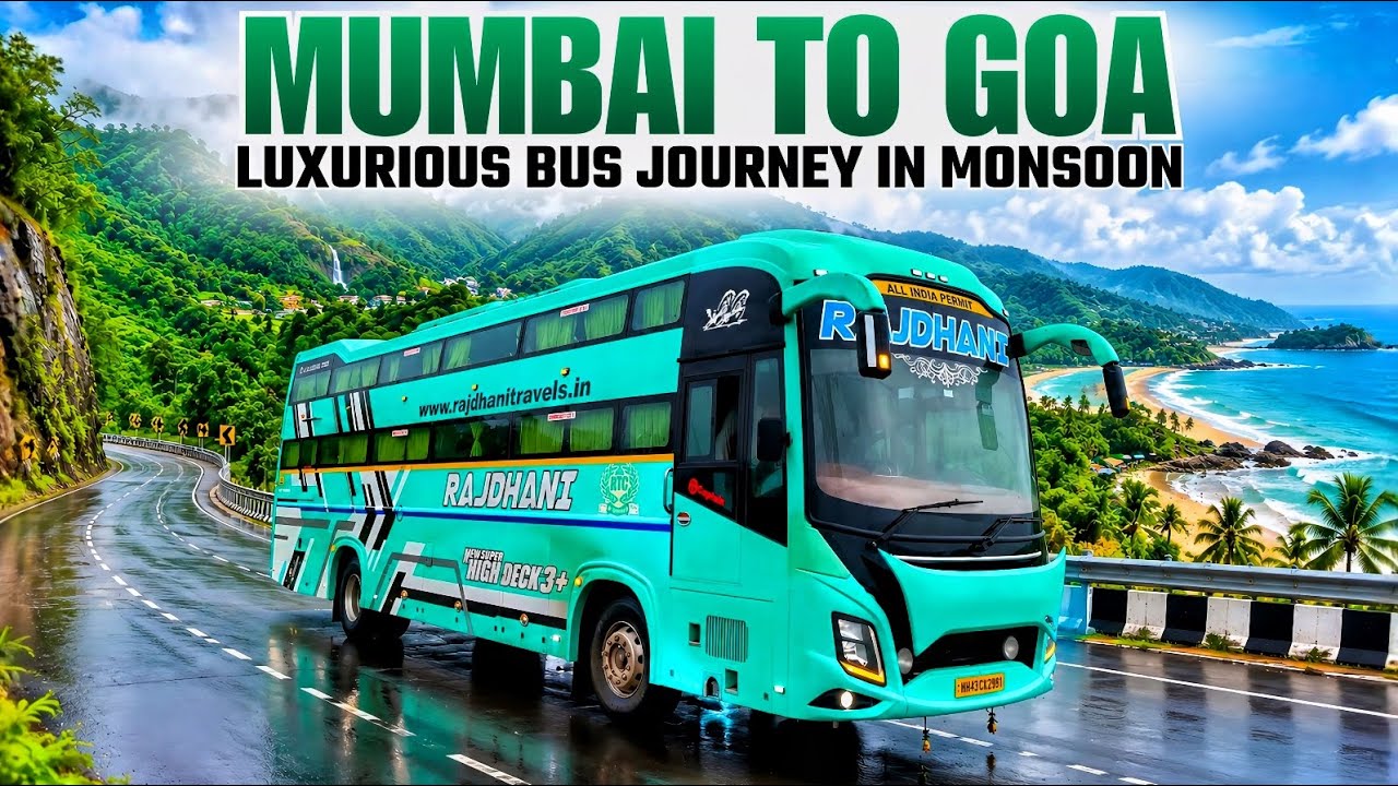 Mumbai to Goa Bus Journey in Monsoon | Rajdhani Travels
