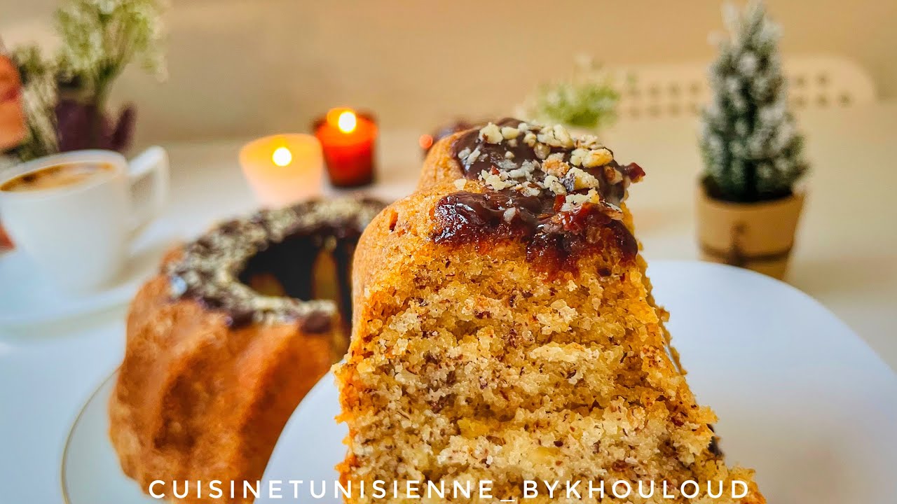 كيكة البفريوة ( البندق ) من غير زبدة من أبن  cake noisettes / و أروع ما تجربو خفيفة و تذوب في الفم
