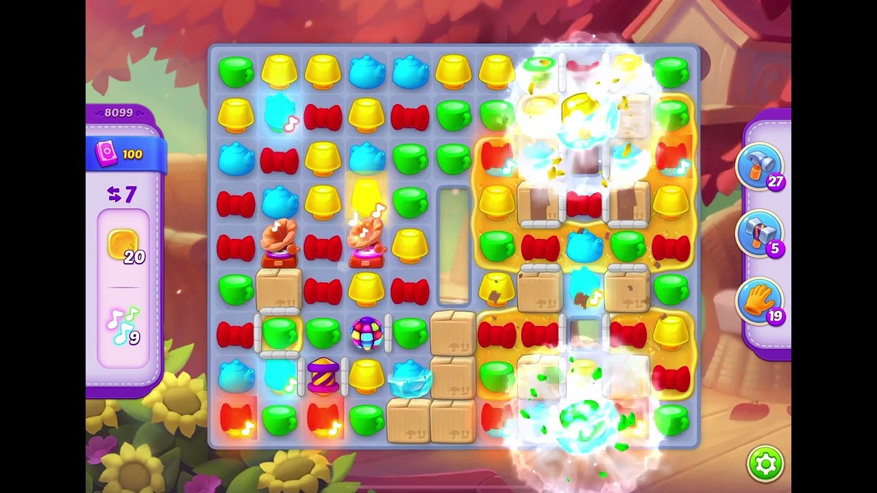 HomeScapes Level 8099 no boosters (14 moves)