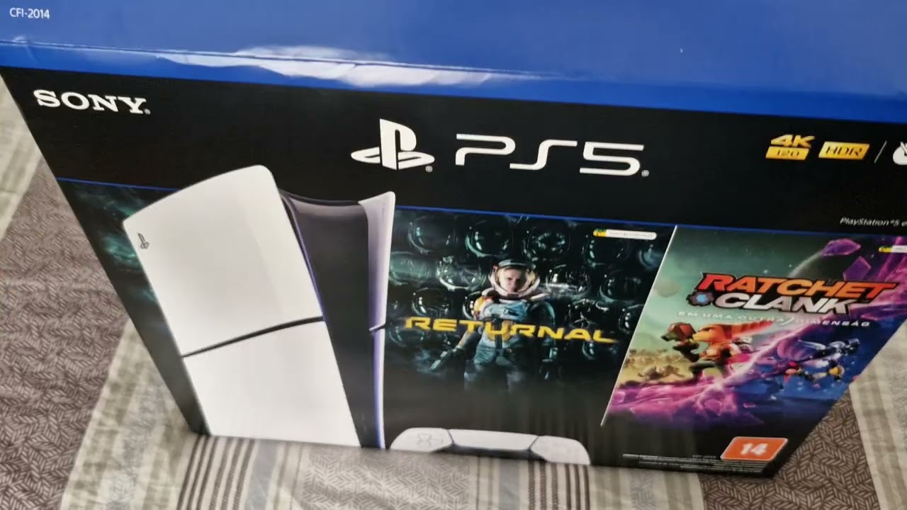 Playstation 5 Slim Digital unboxing modelo nacional CFI-2014 com Ratchet e Returnal