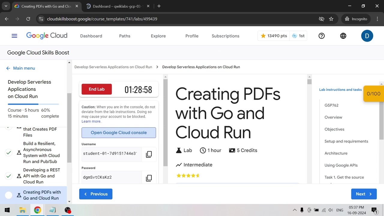 Creating PDFs with Go and Cloud Run #GSP762 #qwiklabs