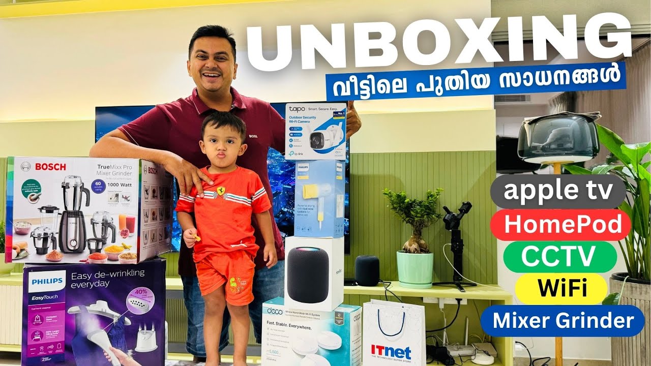 UNBOXING Apple TV & Homepod, Bosch Mixer Grinder, Philips Steam Iron, CCTV, Wifi Mesh, Hair Dryer