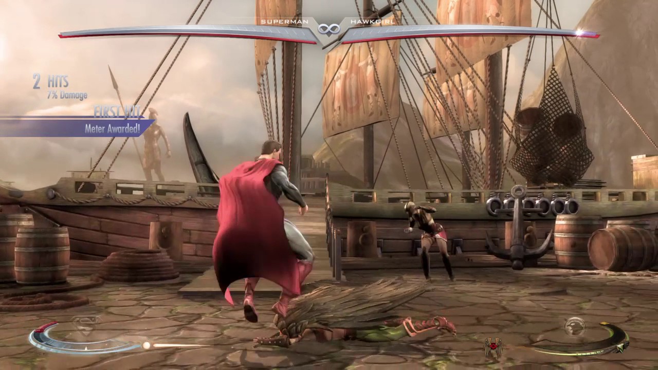 Injustice: Gods Among Us Ultimate Edition Superman VS Hawkgirl In A Single Fight