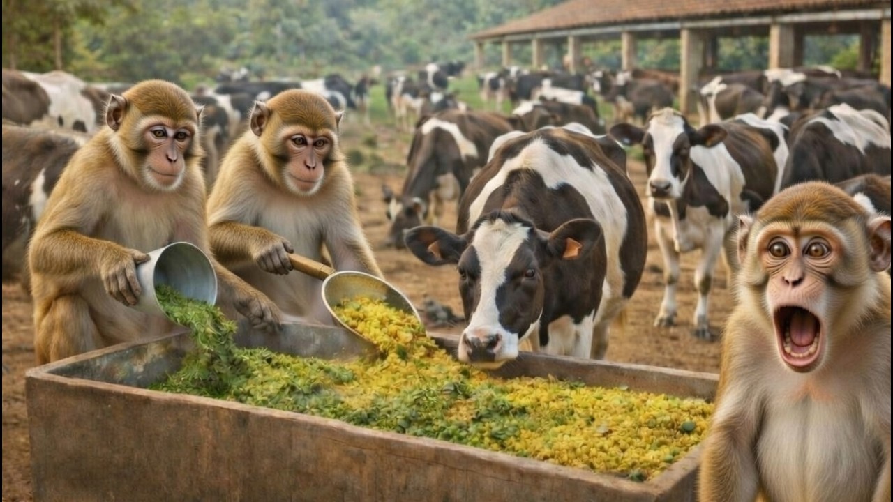 सुबह 5 बजे शुरू हुई Monkey Routine | 50 Cows Care — Full Day Desi Life Shock! 😲🐄