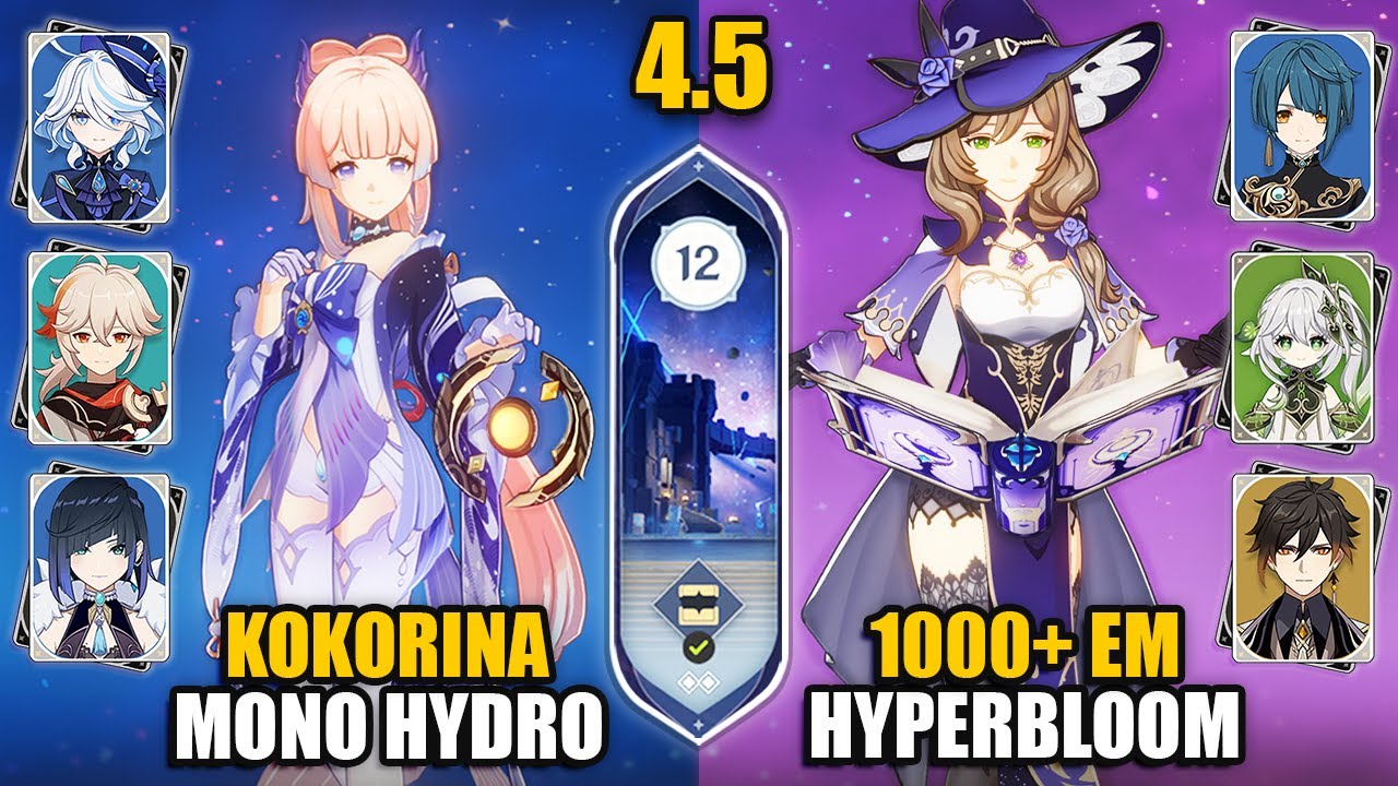 F2P C0 Lisa Hyperbloom & C0 Kokomi Mono Hydro | Spiral Abyss 4.5 Floor 12 9 Stars | Genshin Impact
