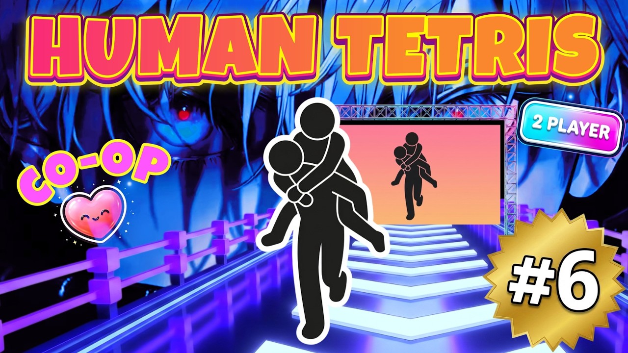 HUMAN TETRIS x 2 Player Co-op 💕 | Viral Challenge | High-Quality Immersive Interactive Warm-Up #6
