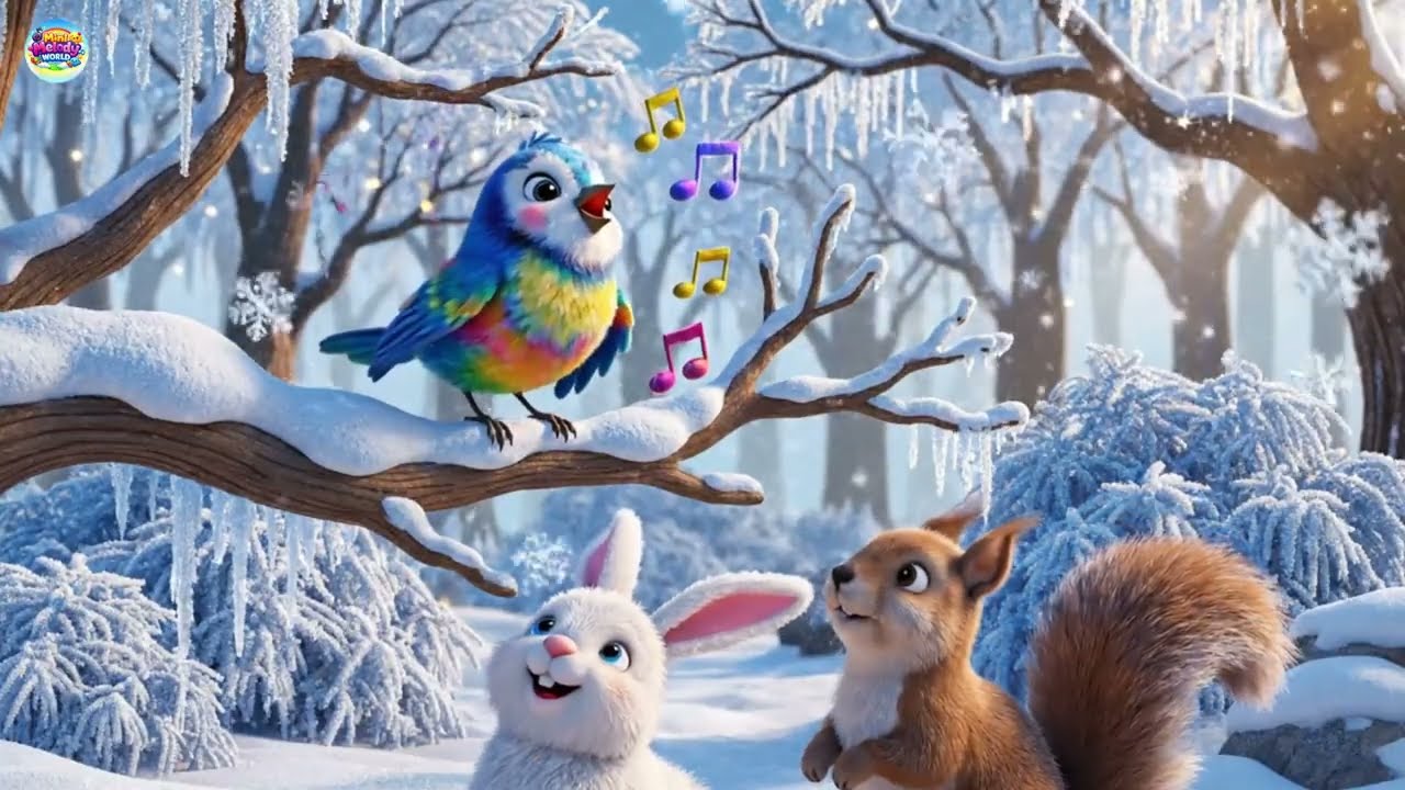 Tiny Bird Sings in Winter Magic 🐦🎶❄️ | Enchanting Winter Kids Song | Nursery Rhymes & Baby Songs