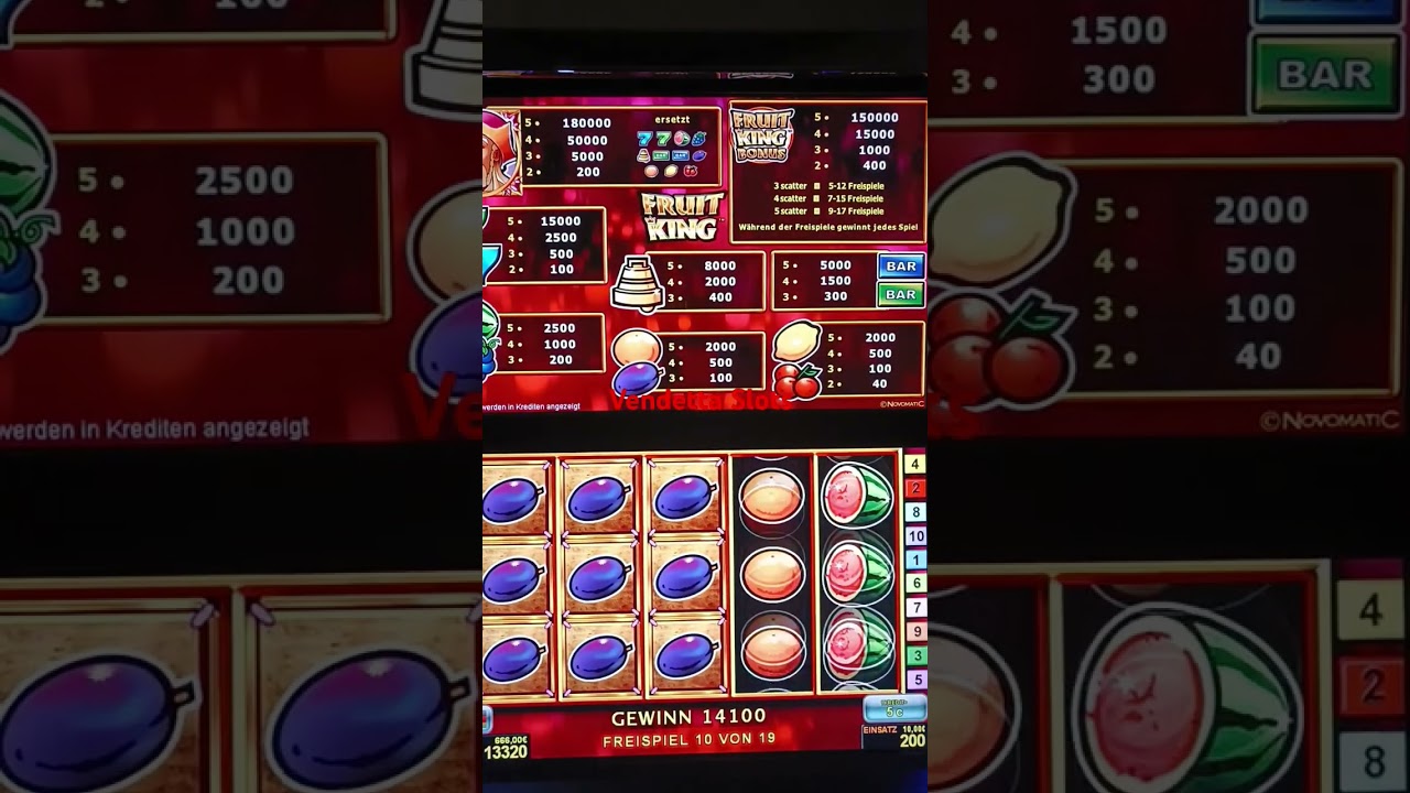 Fruit King 10&euro; Bet Freegames #spielbank