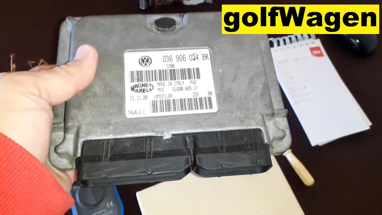 VW Engine ECU connect on table via OBDII VCDS VAG