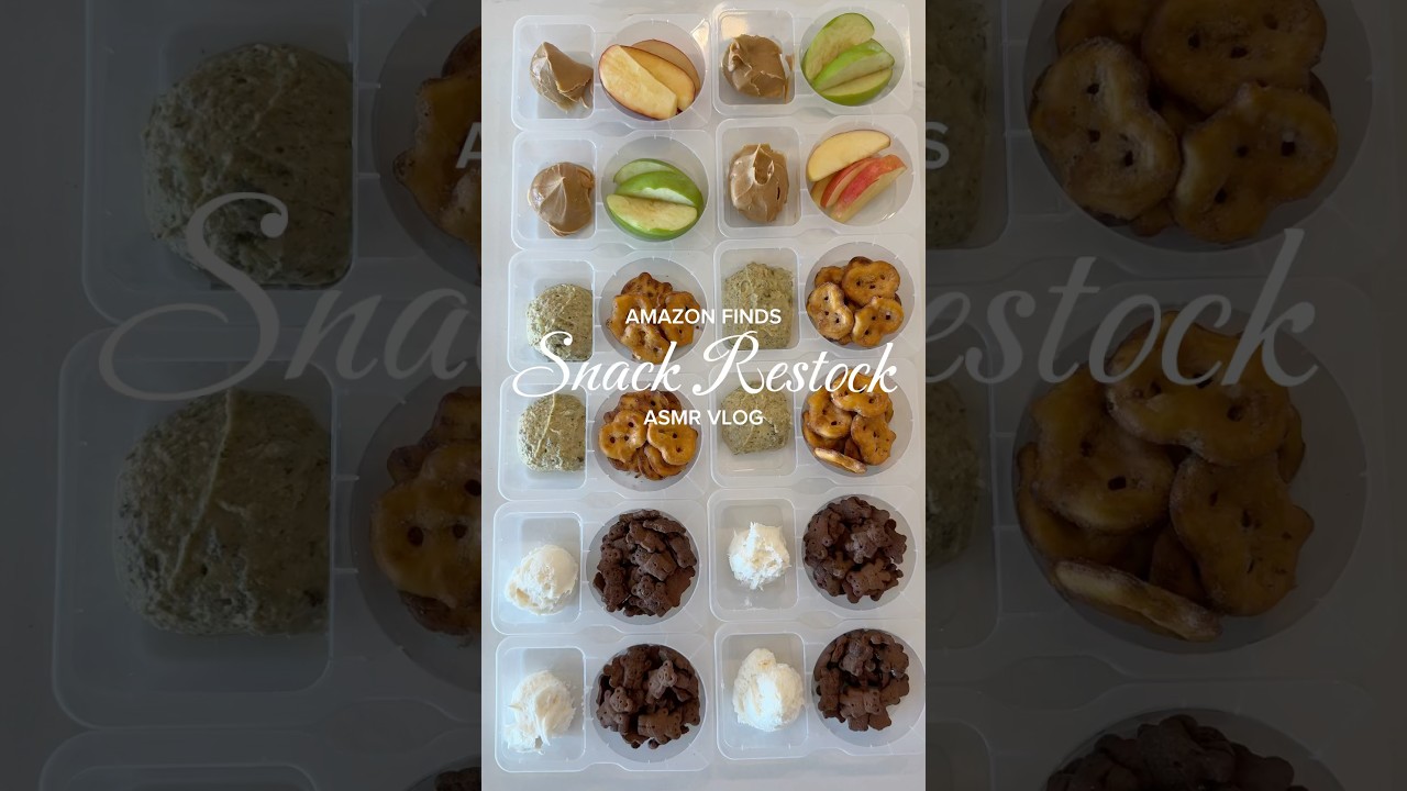 Snack container restock 🍏🥨 #snackpack #snackrestock #snackrestockasmr #lunchideas #adultlunchable