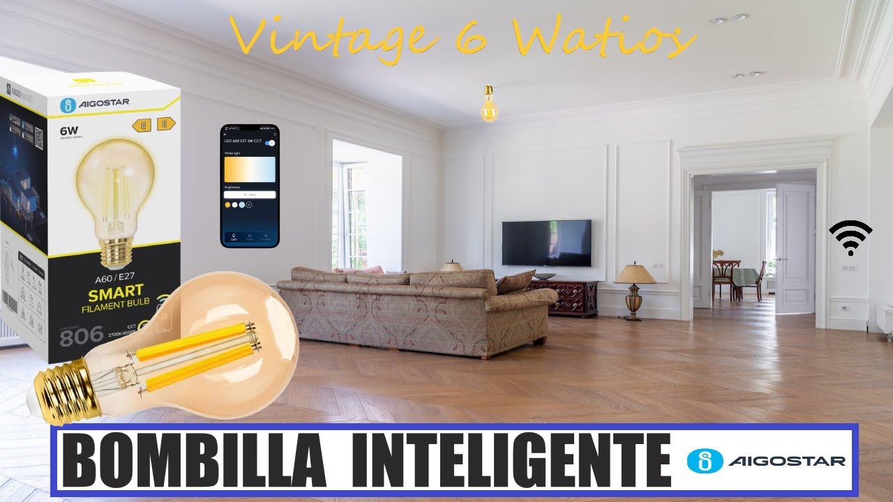 Cómo es la BOMBILLA INTELIGENTE DE AIGOSTAR | Bombilla Vintage regulable y wifi | 