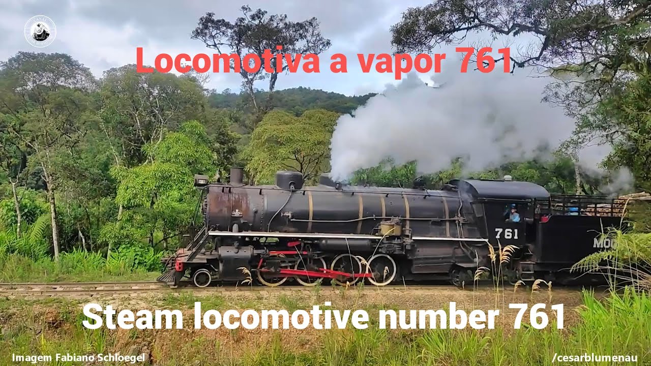 🇧🇷  Locomotiva a vapor 761 / Steam locomotive number 761 - São Bento do Sul/SC - (Brasil) #steam