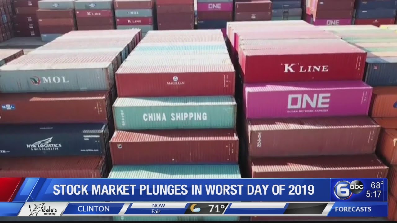 Global stocks lower after US falls on recession fear