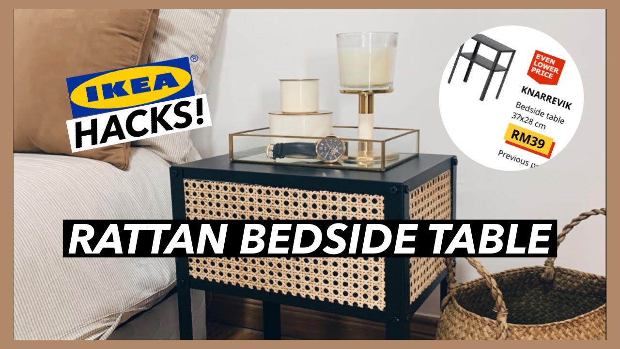 IKEA HACKS RM39 bedside table with rattan finishing | AIMAN ARIFF