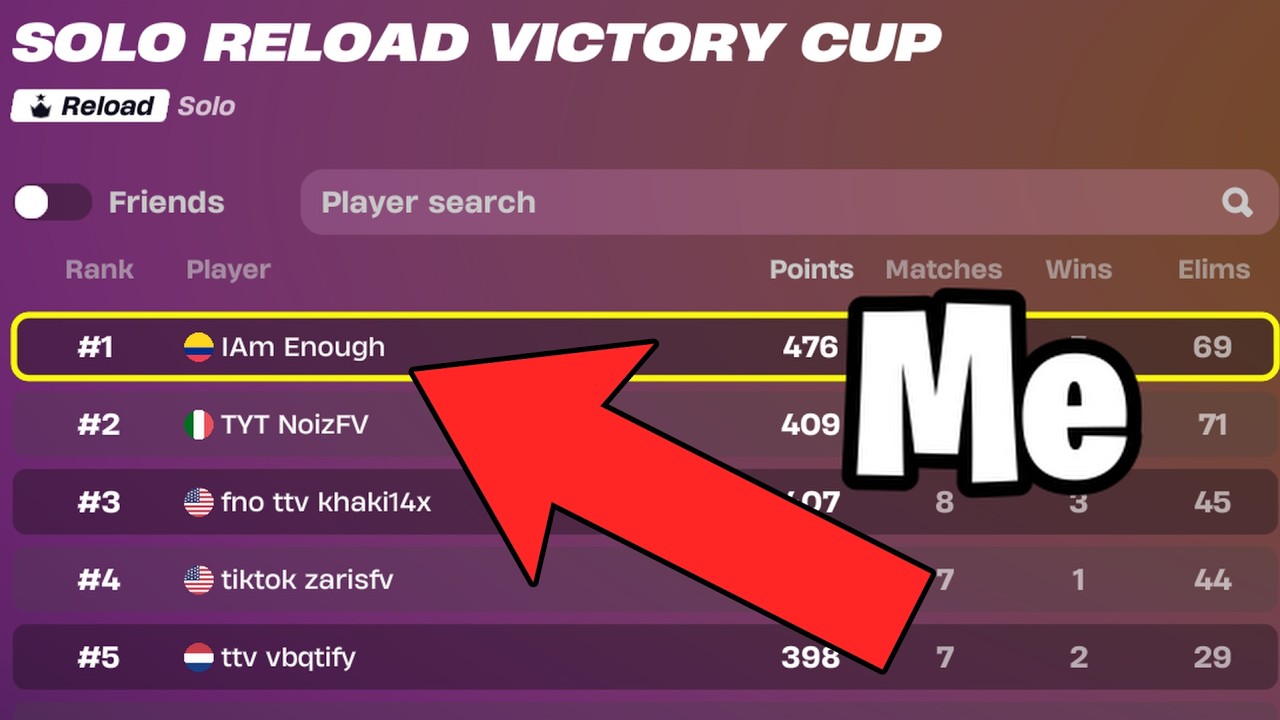 I WON THE 1ST SOLO RELOAD VICTORY CASH CUP..