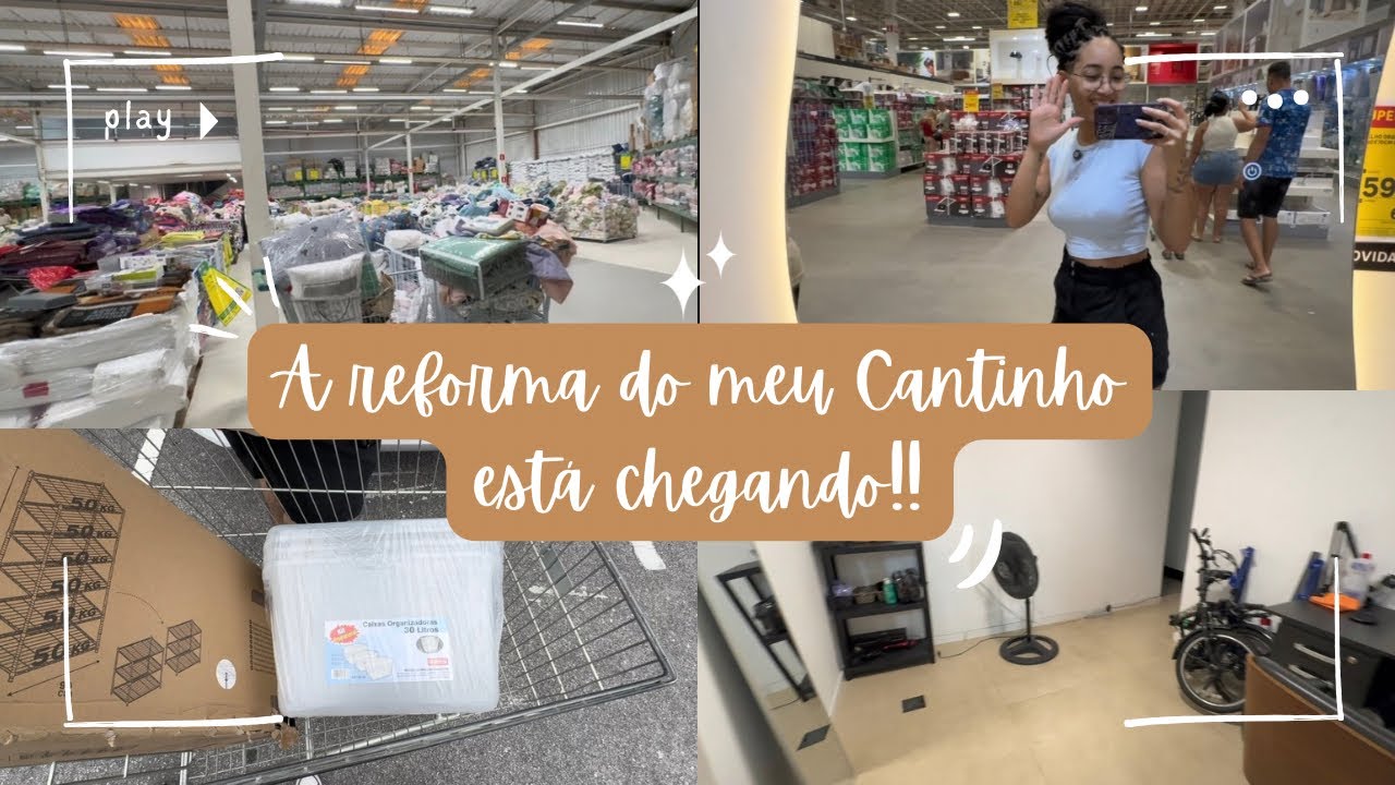 A REFORMA DO MEU CANTINHO ESTÁ CHEGANDO | Compras + Organização do mini Studio 