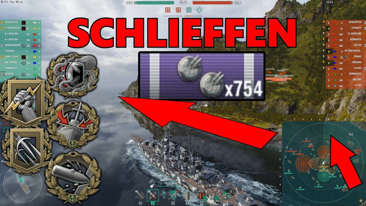 Middle Rush auf Zwei Brüder mit der Schlieffen - World of Warships