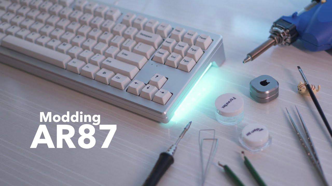 ABKONCORE AR87 Mods | Lubed Cherry Black Switches Typing Sounds