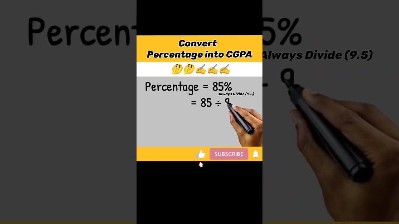Convert Percentage into CGPA #percentageinhindi #youtubeshorts #mathstricks #mathshorts #basicmaths