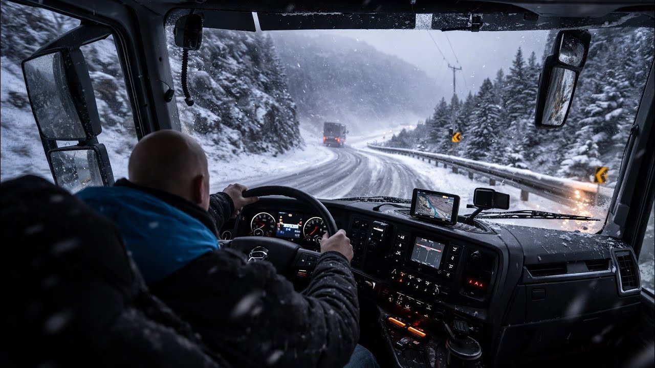POV Truck Driving USA | Winter Roads of West America | Relaxing Long Haul Drive