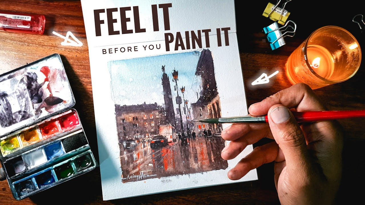 Watercolor Painting Timelapse Tutorial on Menorah Dual Textured 100% Cotton Watercolor Paper Review