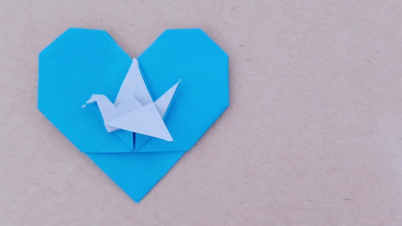 Origami Heart with crane. 【摺紙藝術】愛心千紙鶴