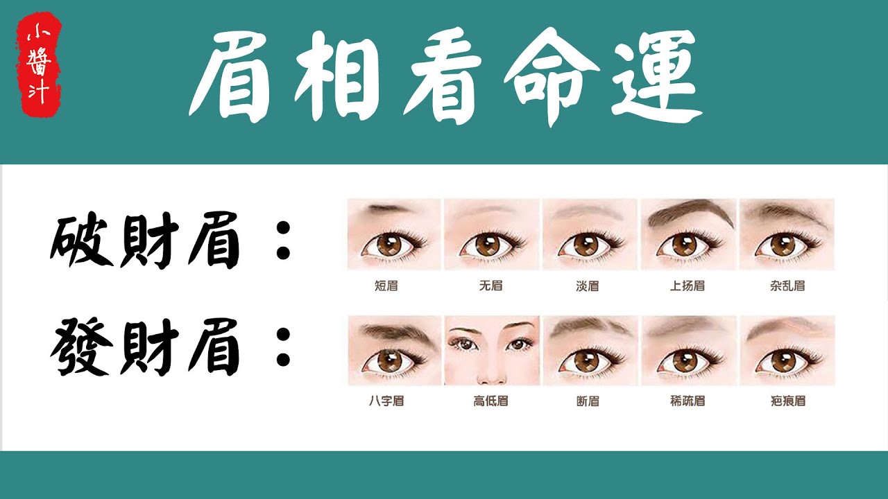 【面相算命】眉毛看命運，這5種破財眉相，希望你沒有！