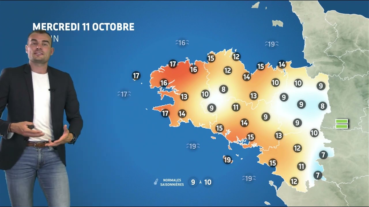 Bulletin météo pour le mercredi 11 octobre 2023