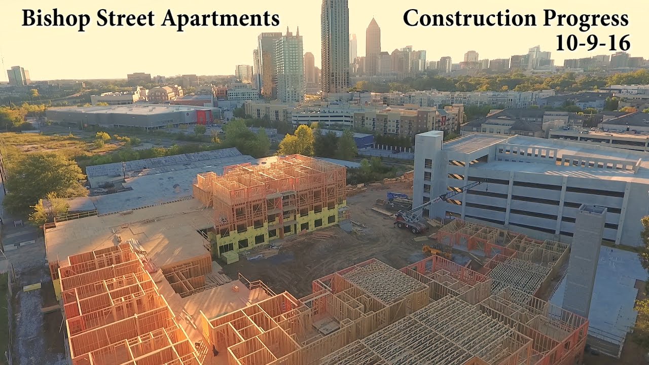 BISHOP STREET APARTMENTS CONSTRUCTION PROGRESS DRONE VIDEO 10-9-16