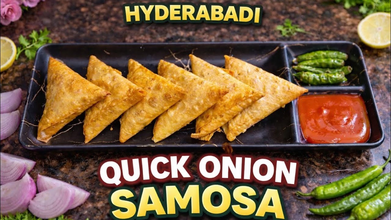 Street Style Hyderabadi Irani Onion Samosa 😍 | Iftar Special Recipe | Crispy Samosa Patti | Samosa