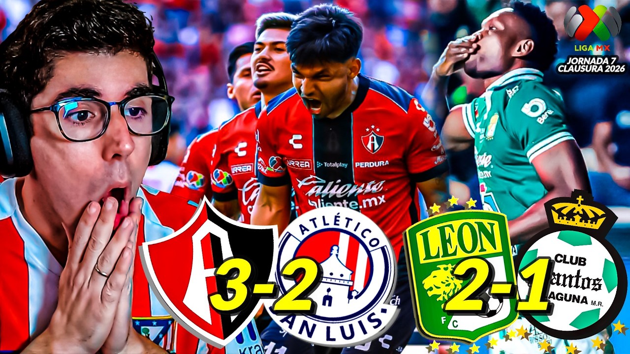 🥵 ¡PARTIDAZO EN JALISCO! Zarpazo de la Fiera 🟢 Atlas 3-2 San Luis · León 2-1 Santos | J7 CL2026