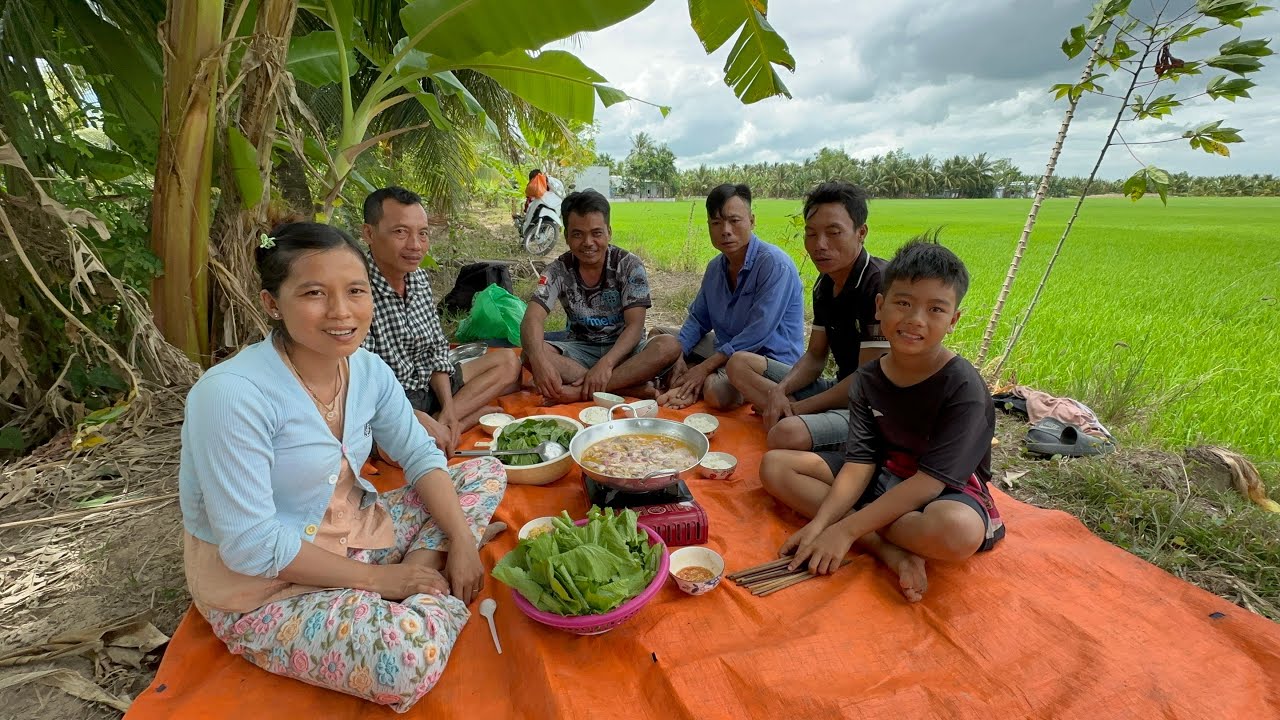 Ếch nấu Chao . Săn bắt một ngày trên đồng Lúa Non VXĐ 
