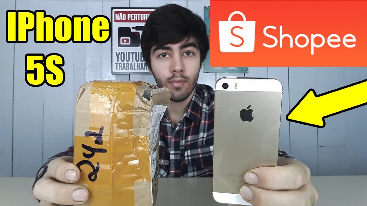 Comprei um iPhone 5s na SHOPEE!! Olha como veio
