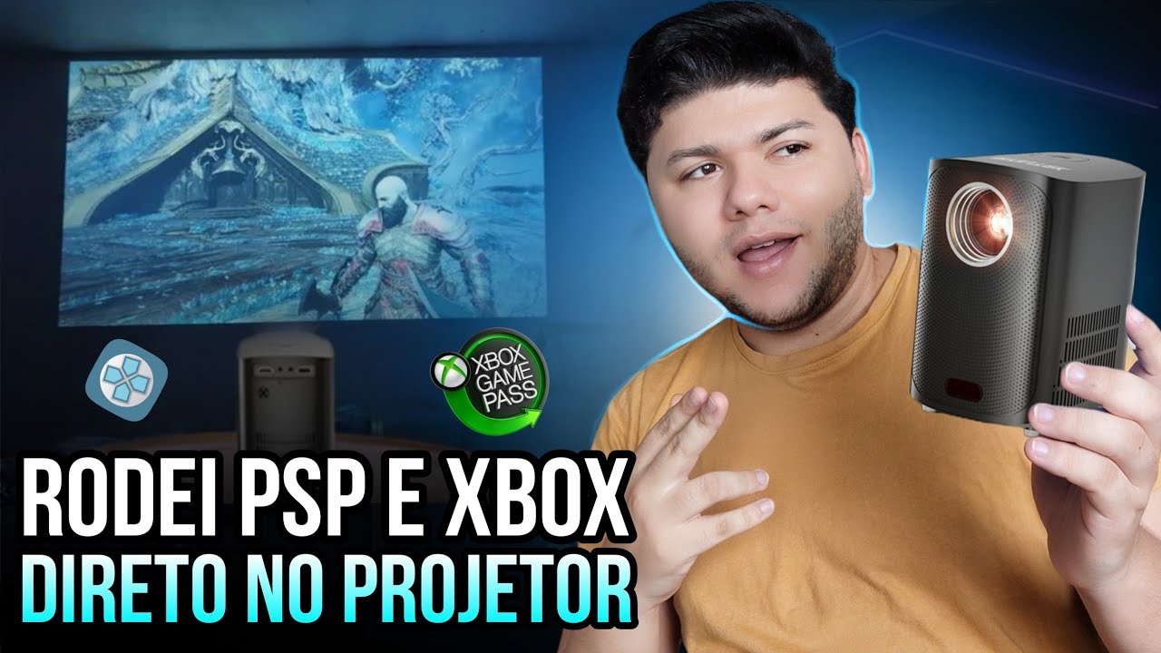 Xbox e PSP num PROJETOR BOM e BARATO - BYINTEK SKY X20 Com sistema Android
