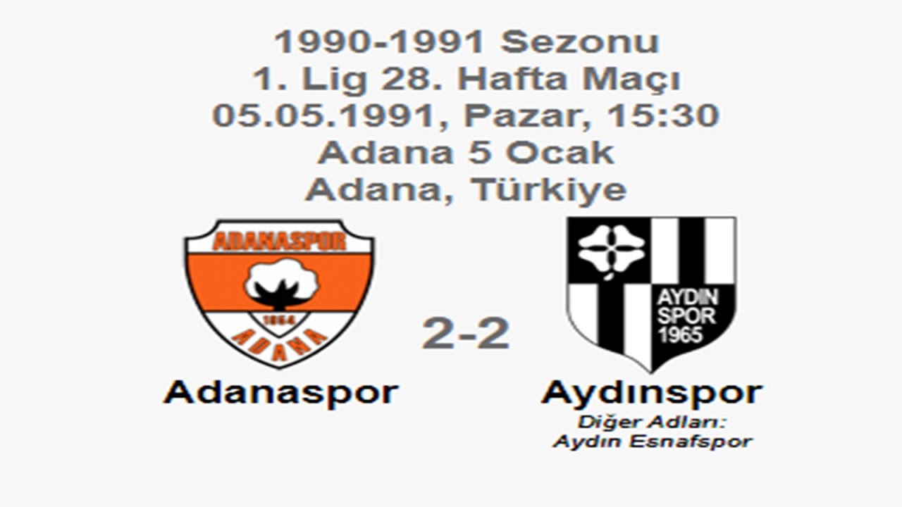 Adanaspor 2-2 Aydınspor 05.05.1991 - 1990-1991 Turkish 1st League Matchday 28 + Post-Match Comments