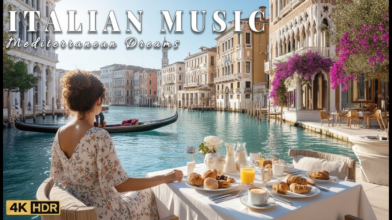 Amalfi Coast Italy 🌊 Relaxing Italian Music & Mediterranean Coastal Vibes 4K