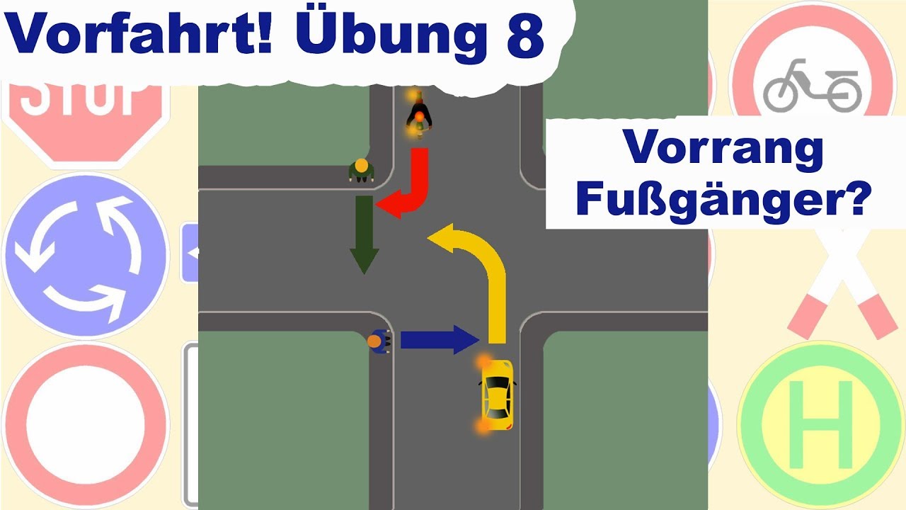 VORFAHRT REGELN ERKLÄRT - Linksabbiegen Fußgänger durchlassen? Vorfahrtstraining - Rechts vor Links