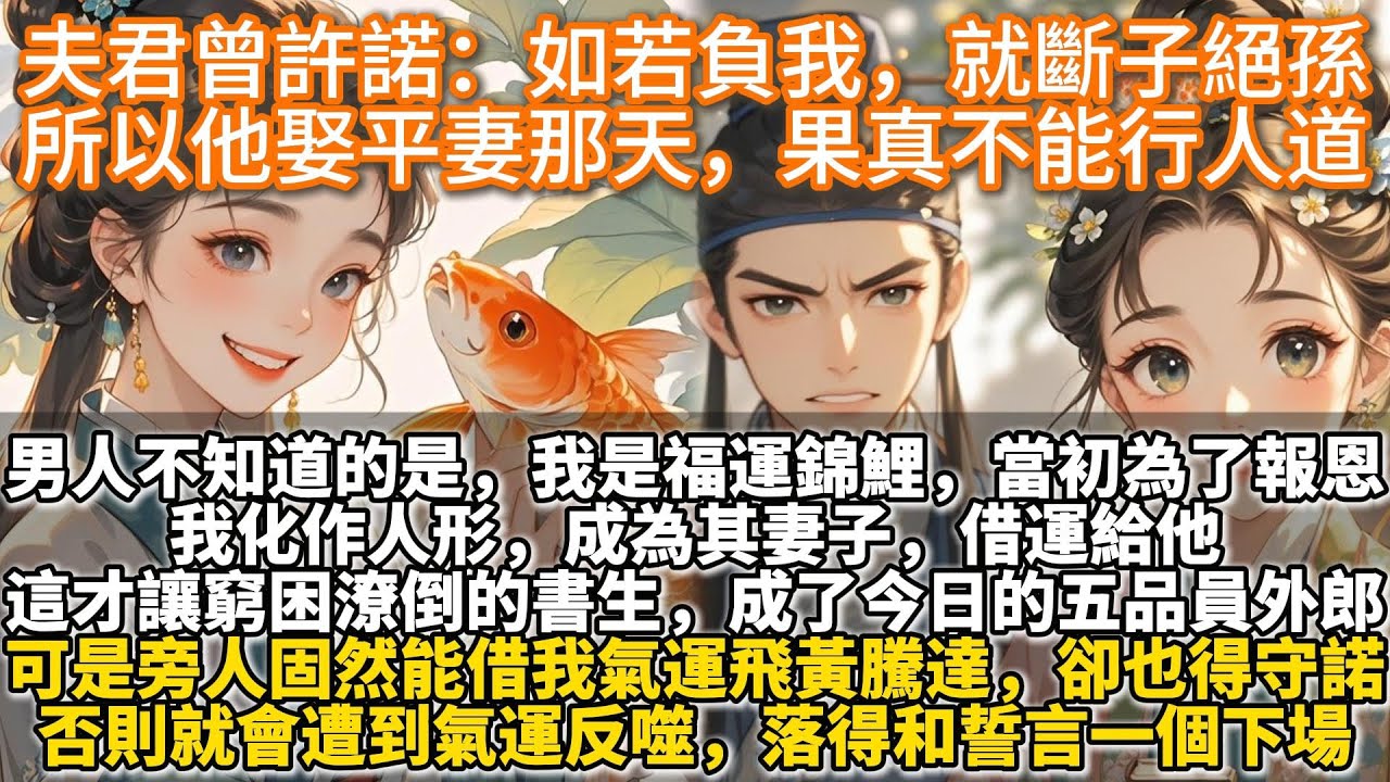 完結爽文：夫君曾許諾：如若負我，就斷子絕孫，所以他娶平妻那天，果真不能行人道。夫君曾向我許諾。如若負了我，就叫他斷子絕孫，家道中落，不得好死。就在男人決意抬遠房表妹為平妻那日。他下麵果真有了疾