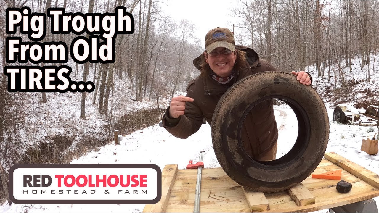 Constructing a PIG TROUGH from Recycled TIRES