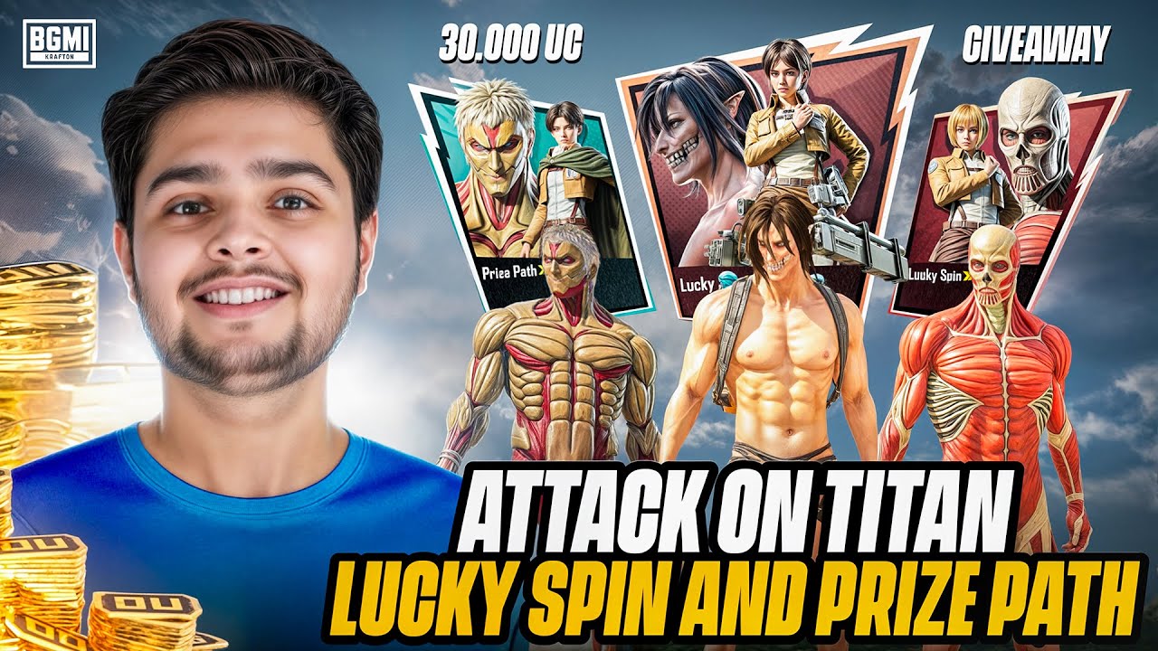 Attack on Titan 🔥 PRIZE PATH IN BGMI  & LUCKY SPIN CRATE OPENING | AOT Prize Path Giveaway