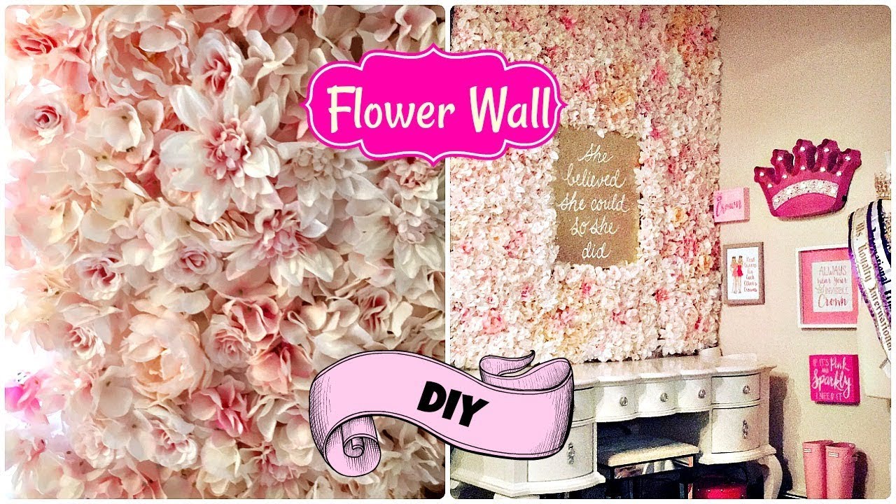 🌸 How to make a Flower Wall on a budget 🌺 2018 Flower Tile DIY