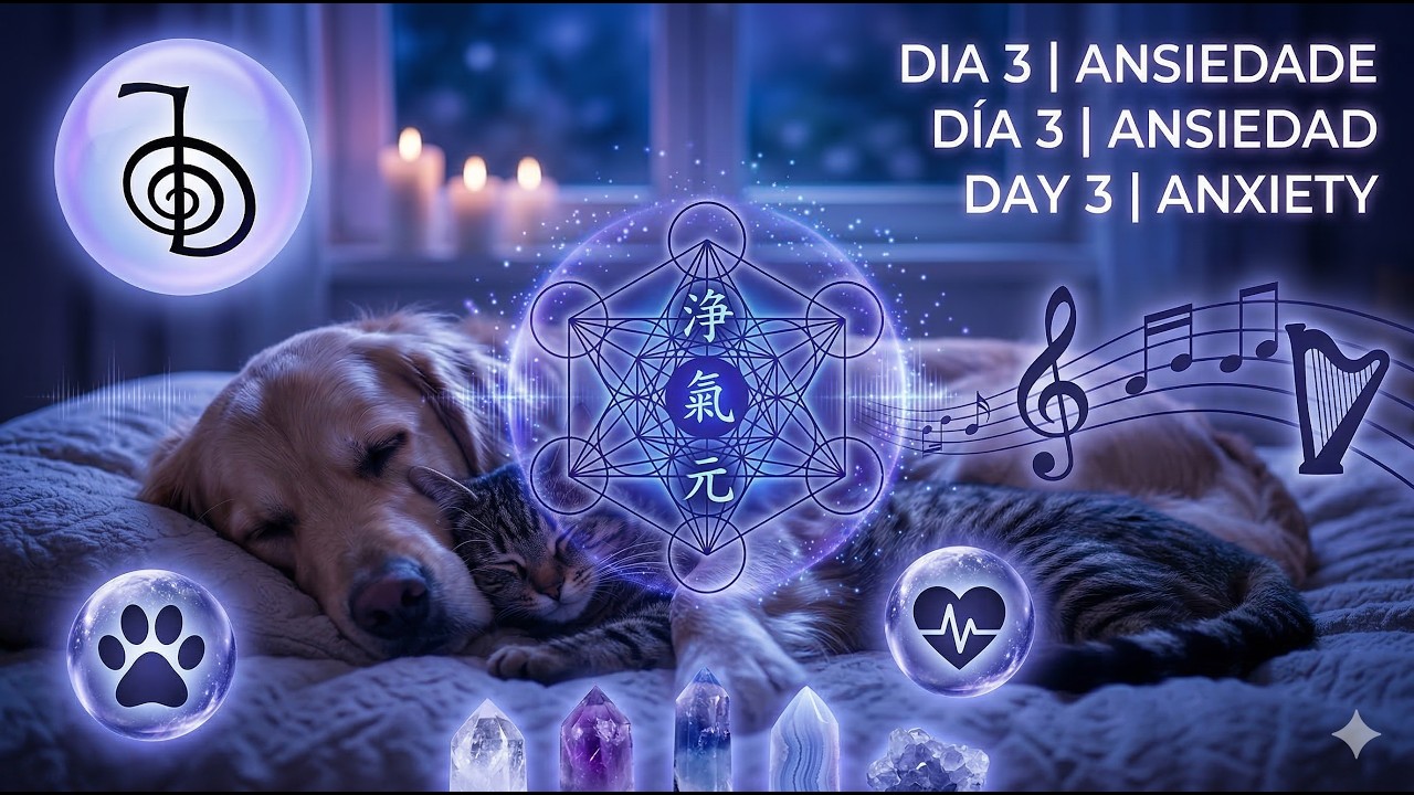 DIA 3 Redução de Ansiedade e Medo para Pets Ciclo de Cura 7 Dias 396Hz + Reiki