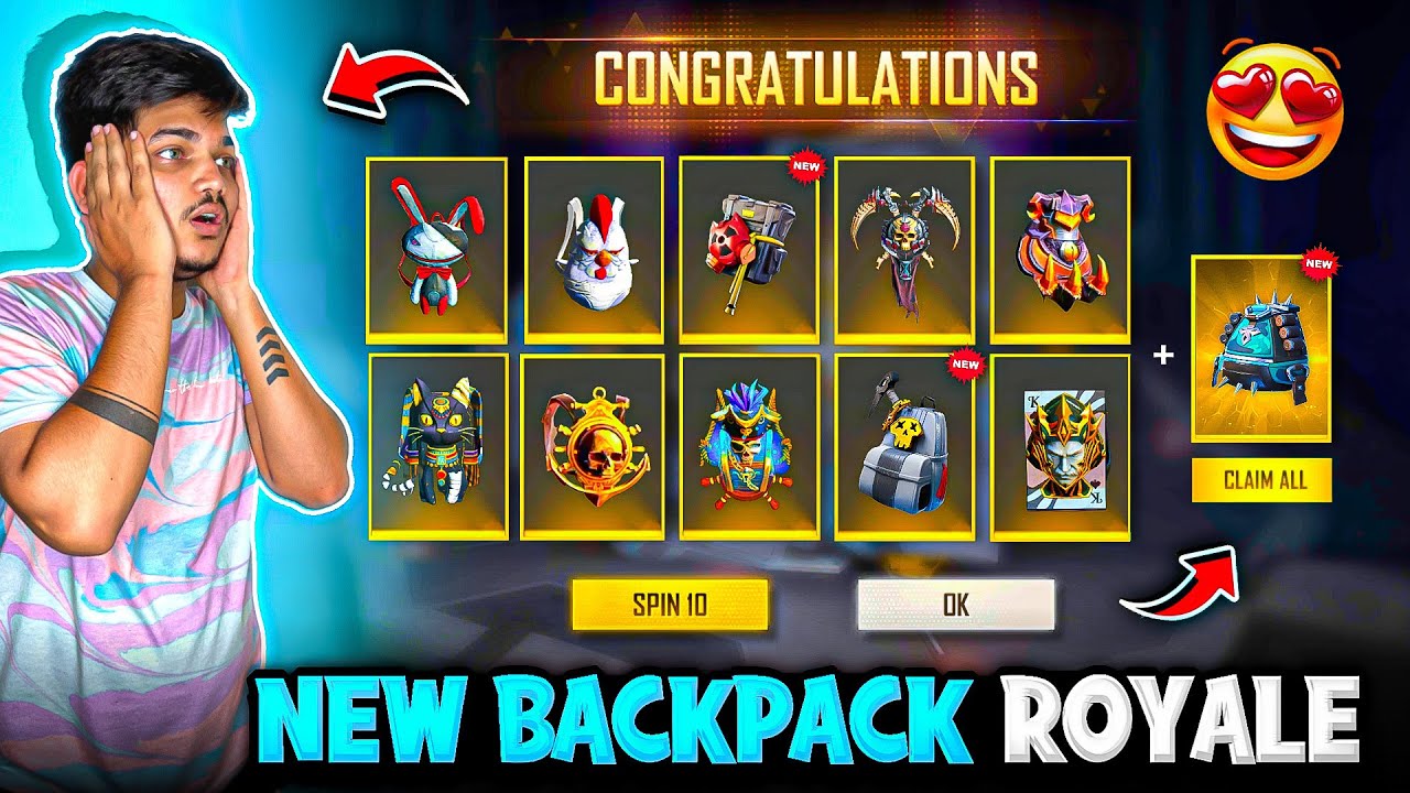 Free Fire New Backpack Royal😍 All Rare Backpack Are Back in 25 Diamonds 💎 - Garena Free Fire 🔥