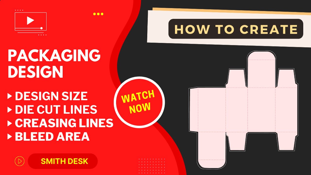 Product Packaging Design In Illustrator - How to Create Die Cut Lines - Creasing Lines - Bleed Area
