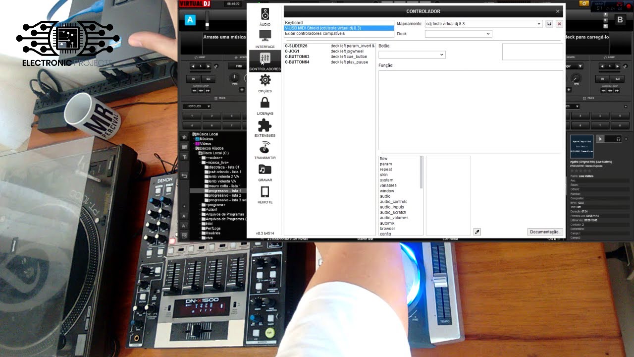 Tutorial XI - Virtual DJ, importando mapeamento
