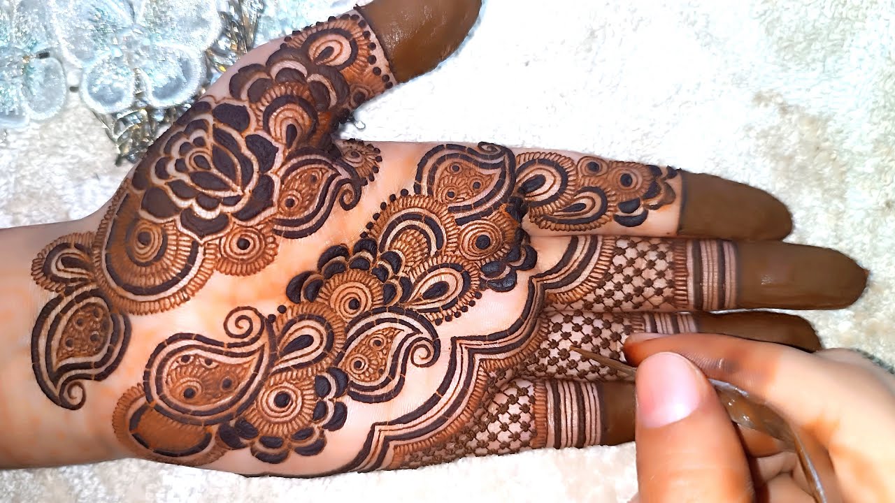 Latest Intricate Palm Mehndi Design 2024 | Step by Step Tutorial | Henna Fever
