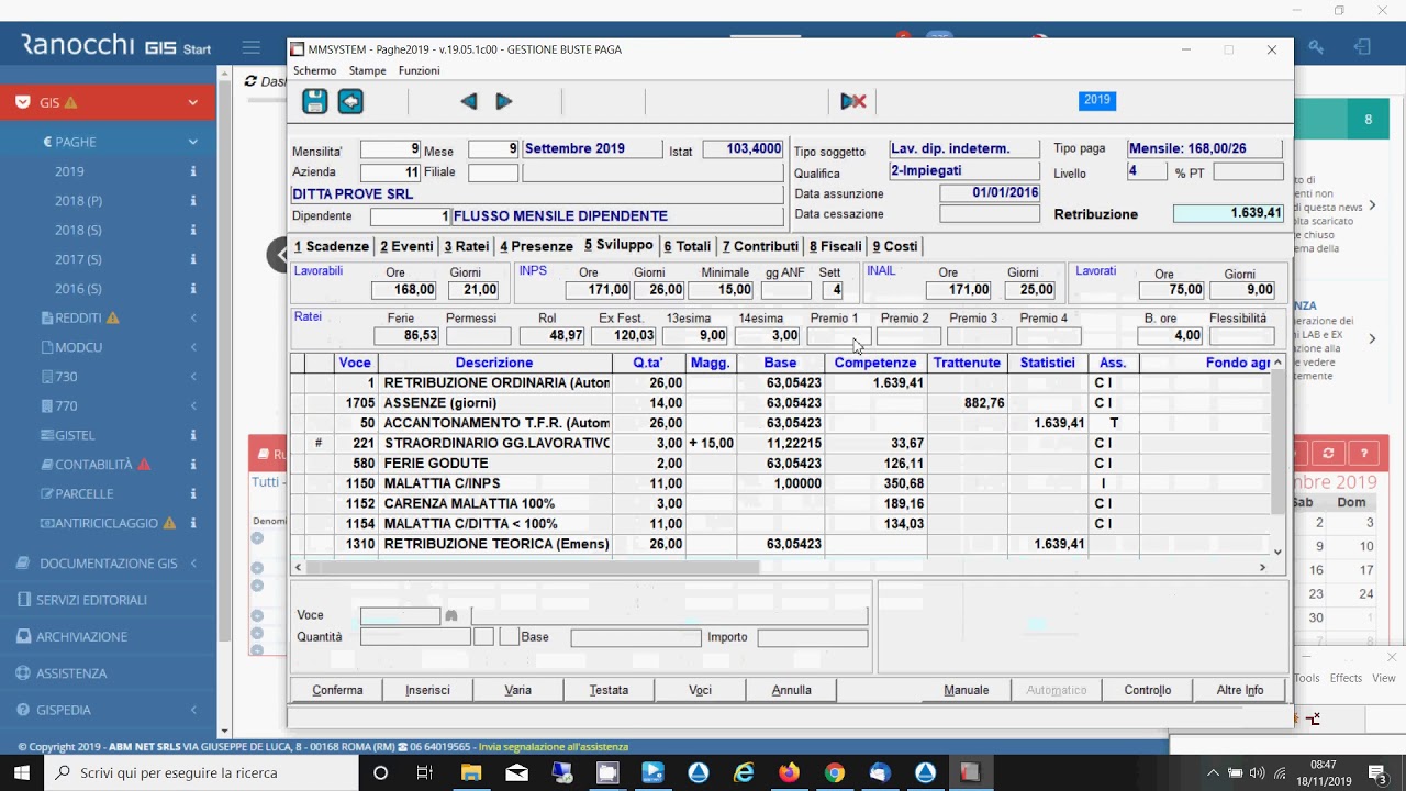 GESTIONE MENSILE PAGHE SOFTWARE RANOCCHI