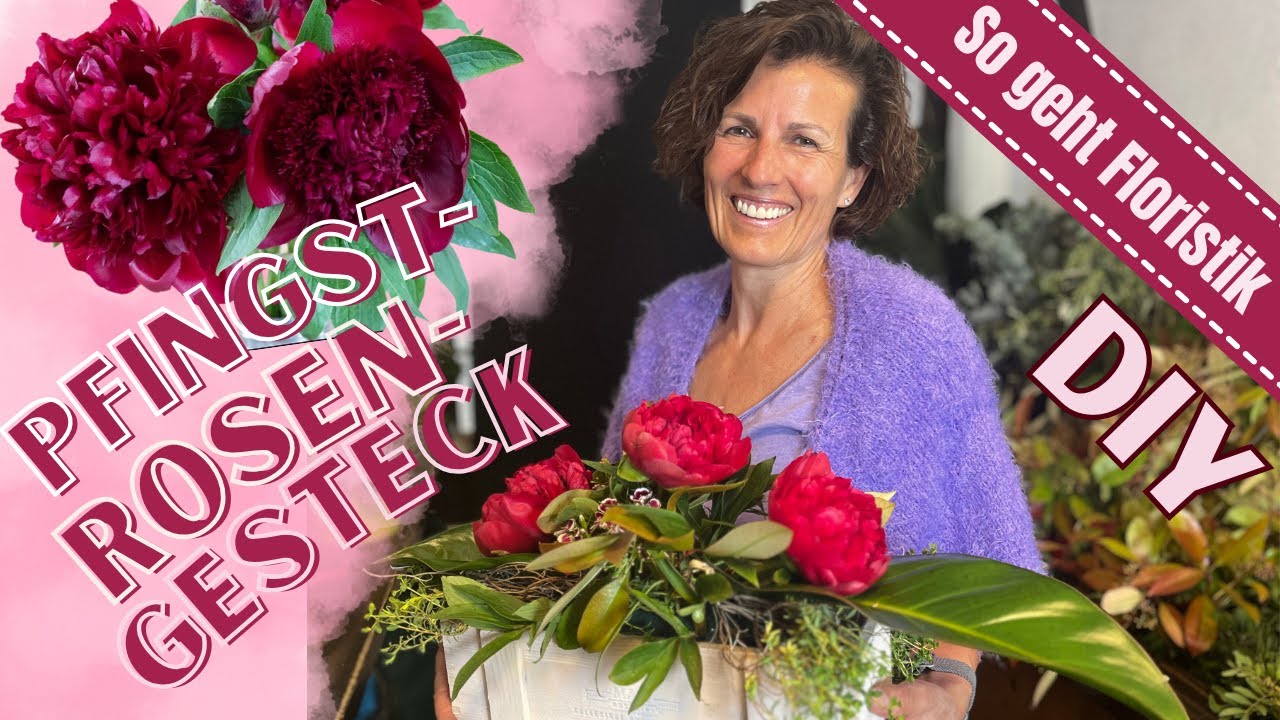 DIY Pfingstrosengesteck schnell und superschön in upgecycelter Weinkiste DEKOIDEE MIT PEONIES